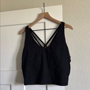 Black Sleeveless Crop Tank Top with Cut Out Design